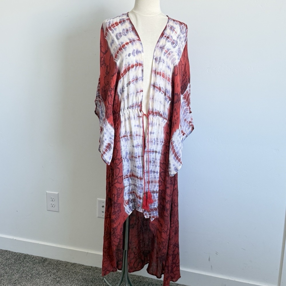 Angie Boho Kimono Long Duster Coastal Beachy Bohemian Festival Fairy‎ S